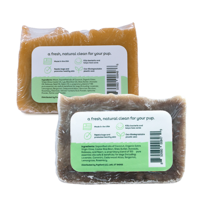 ingredient list for the sudsy shampoo bar double scent pack for bathing dogs | Pupford