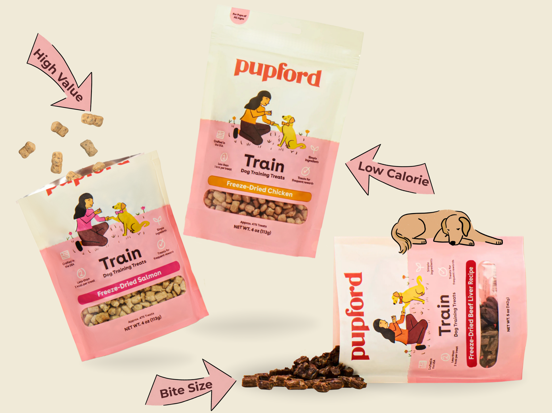 Pupford training treats with 50 percent off offer