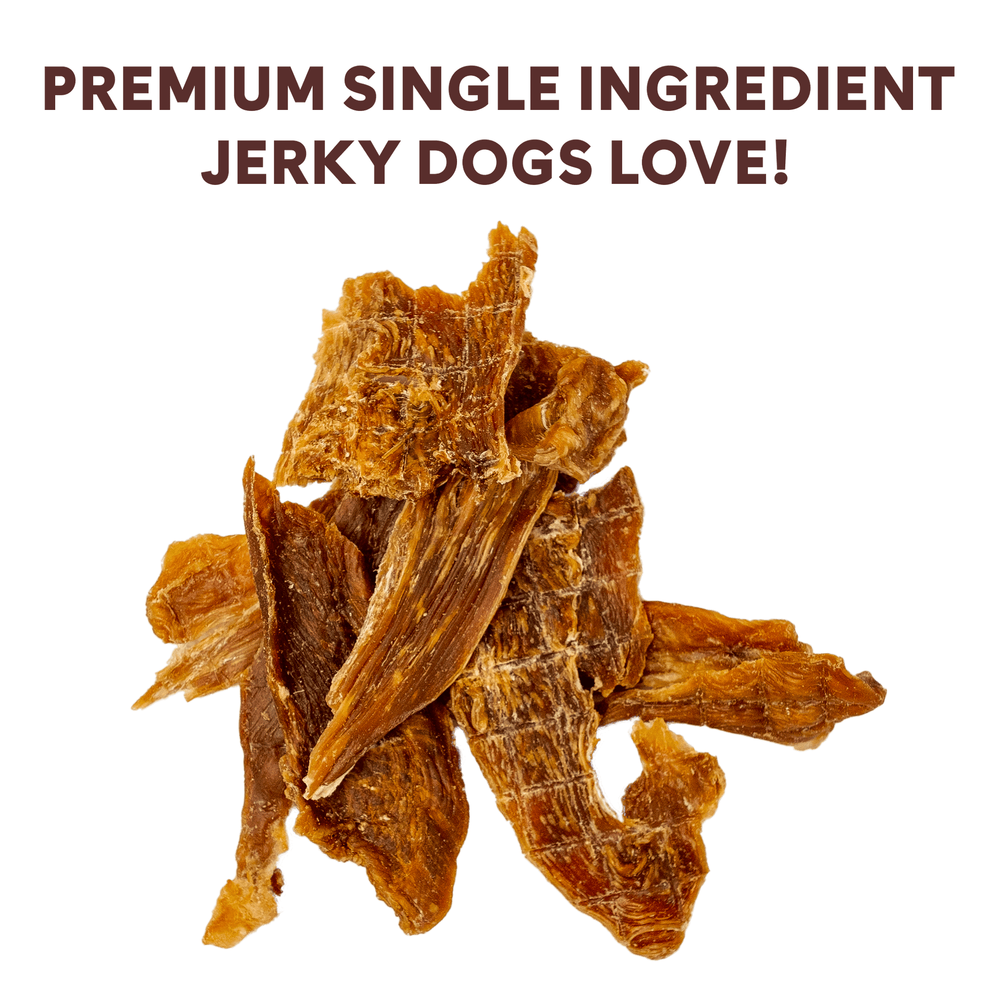 single ingredient jerky treat made with usda grade a chicken breast in a pile | Pupford