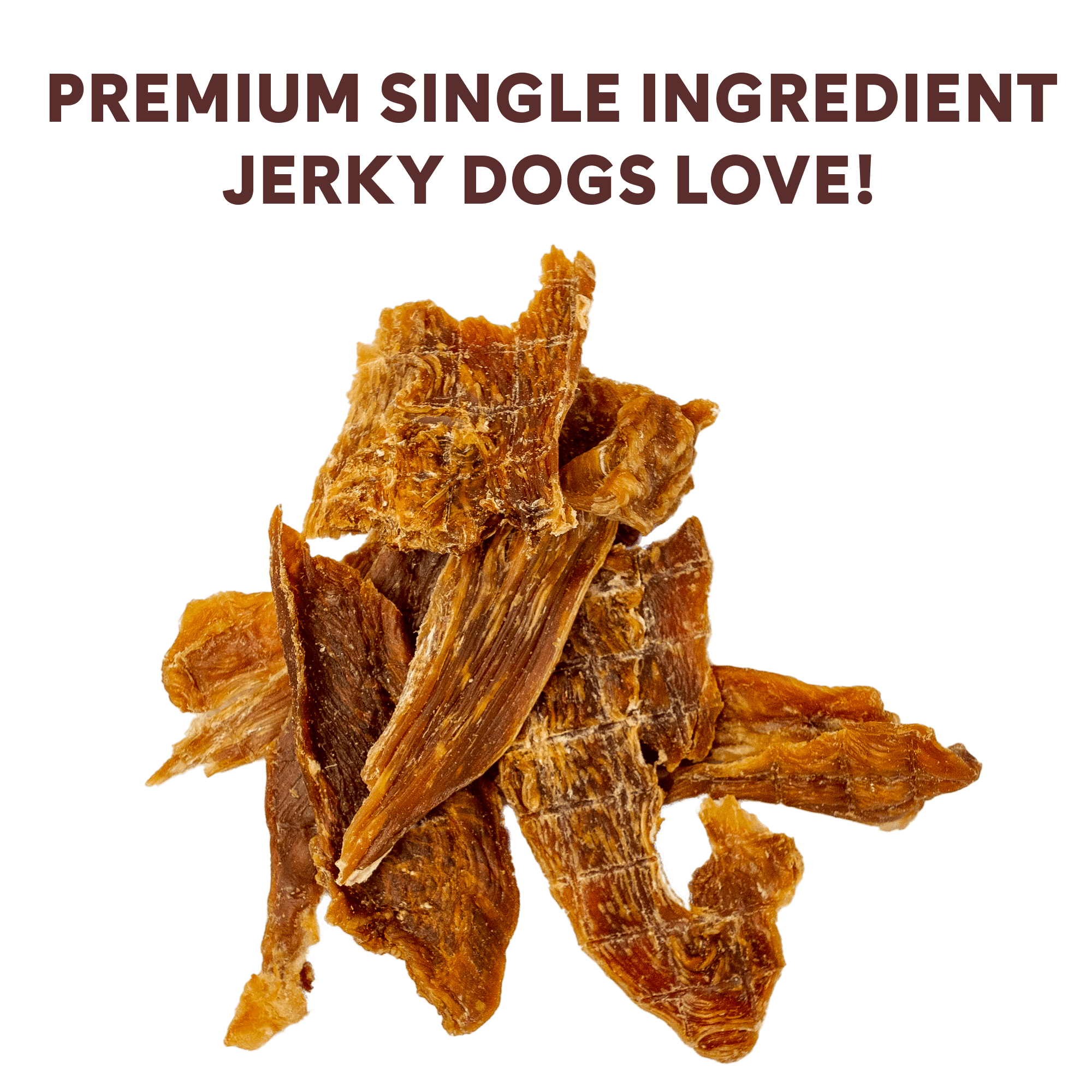 single ingredient jerky treat made with usda grade a chicken breast in a pile | Pupford