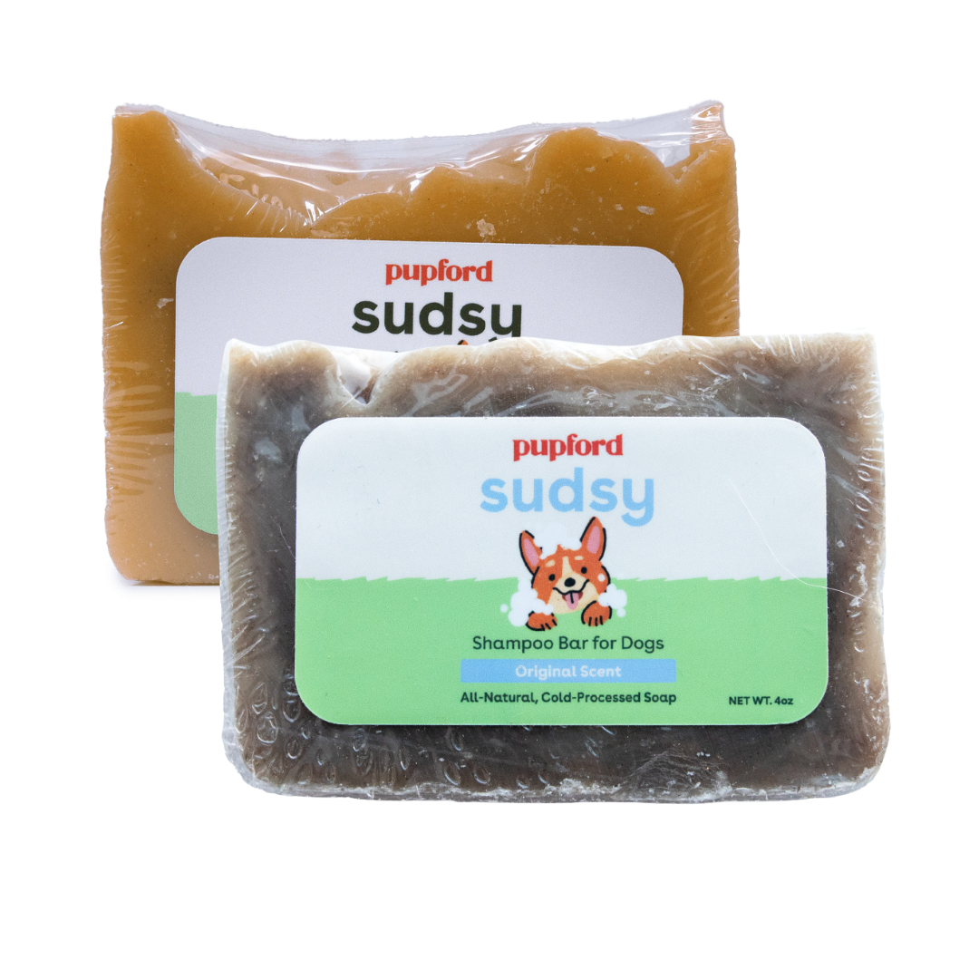 sudsy shampoo bar for dogs double scent pack with original scent and alpine meadow | Pupford