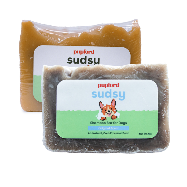 sudsy shampoo bar for dogs double scent pack with original scent and alpine meadow | Pupford