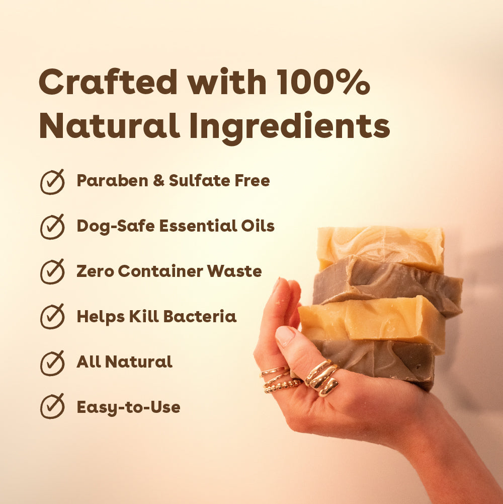 sudsy shampoo bar for dogs is made with all natural ingredients and is free from parabens and sulfates | Pupford